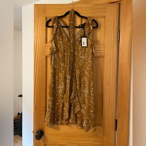 Silk tie waist mini dress